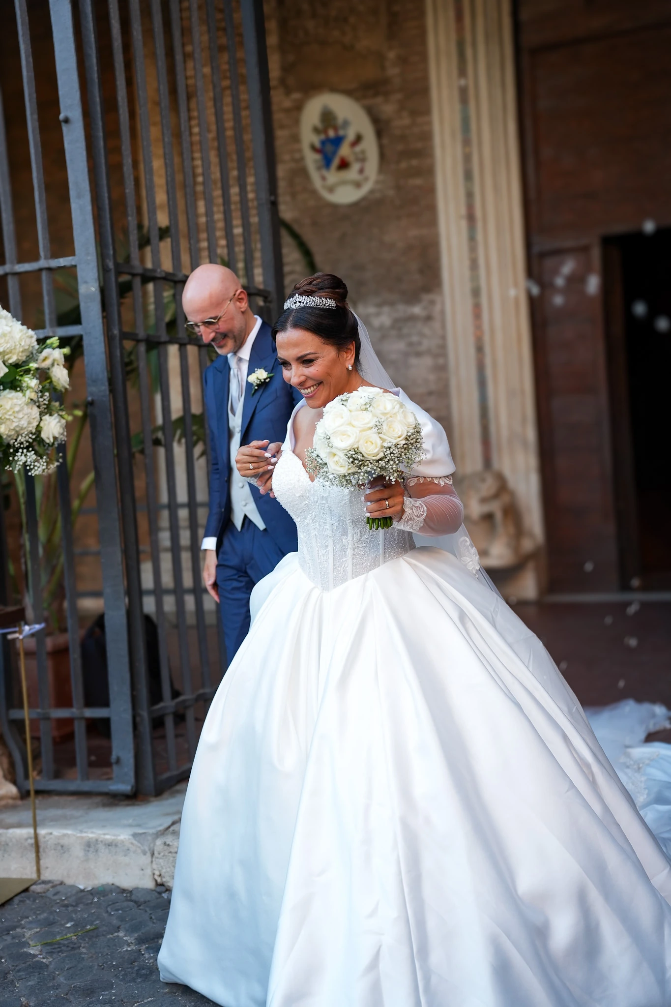 Sposi durante un momento del matrimonio